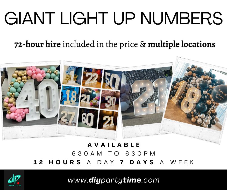 Hire Giant 1.2m Light Up Numbers photo 2