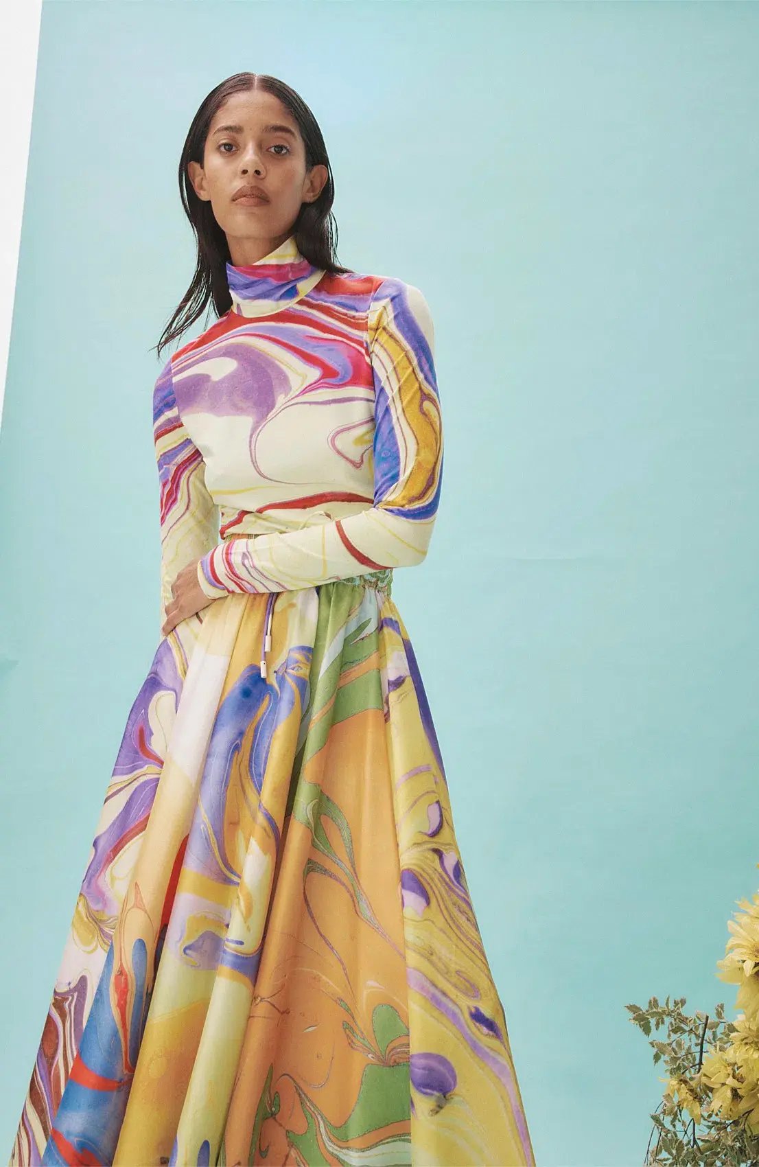Alemais Luca Long Sleeve Top & Silk Skirt Set Multi Size 6 photo 4