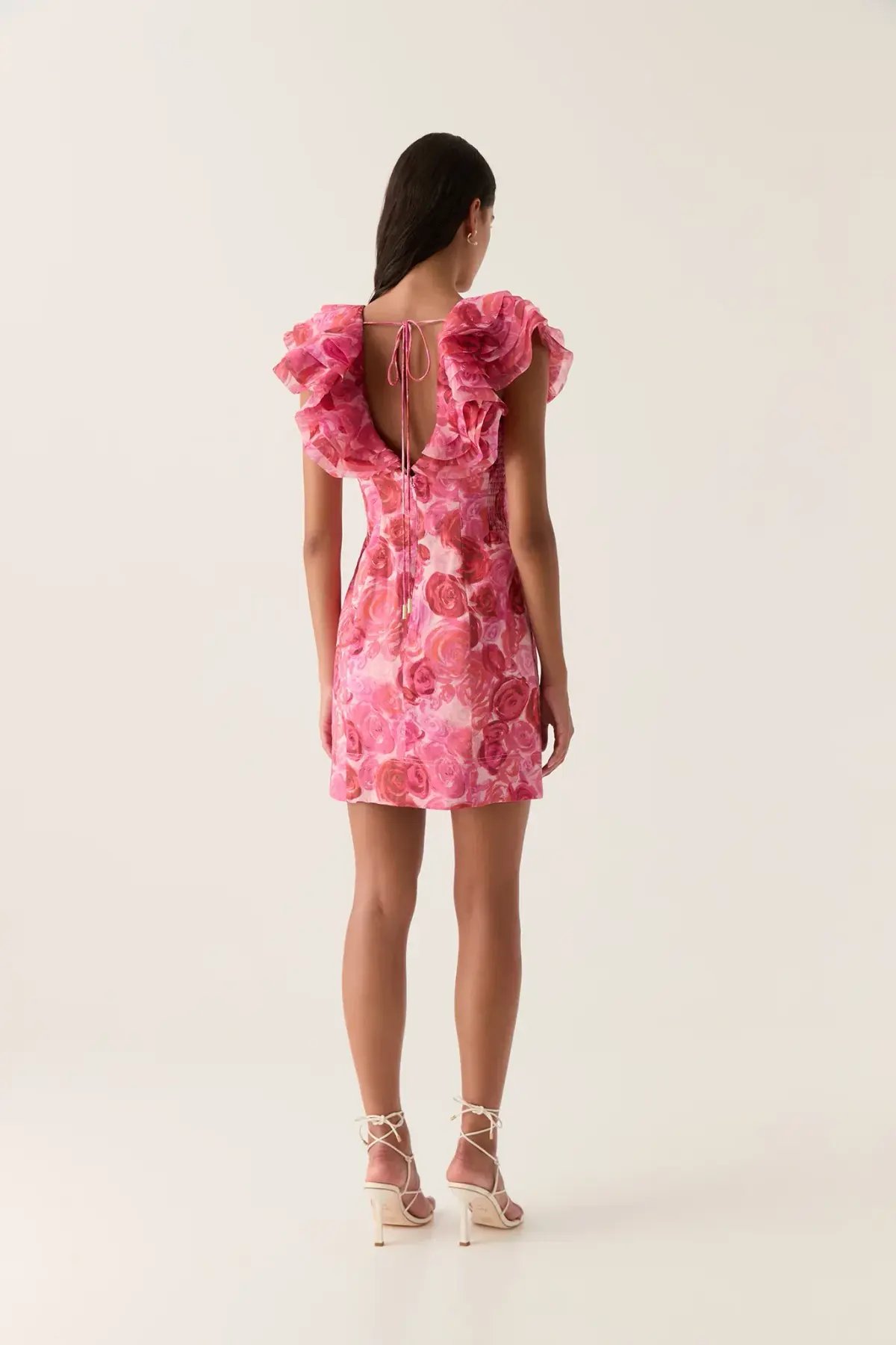 Aje Charmed Plunge Mini Dress Misty Rose Size 8 photo 2