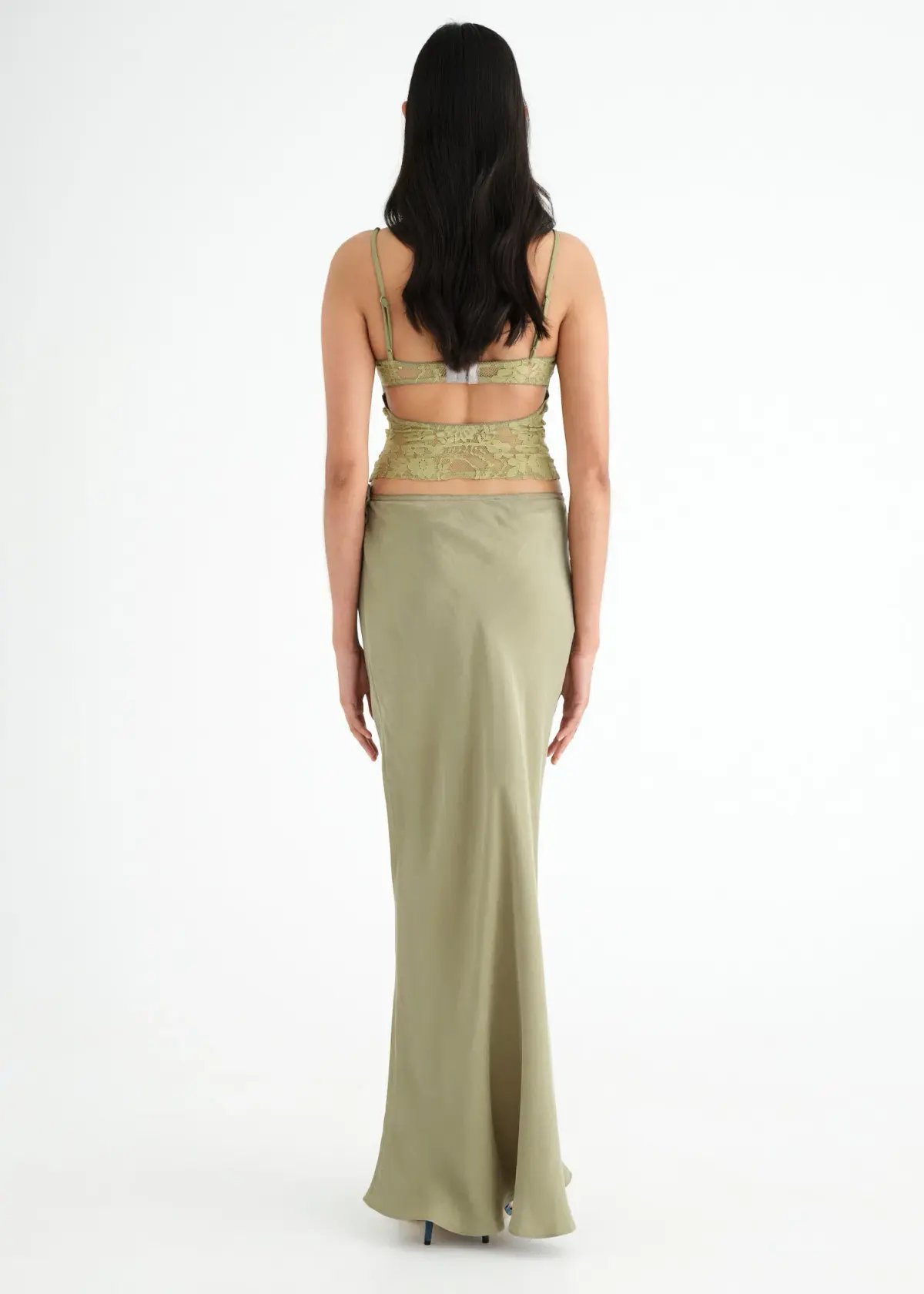 Benni Miko Cami Top and Skirt Set Pear Green Size 8 photo 2