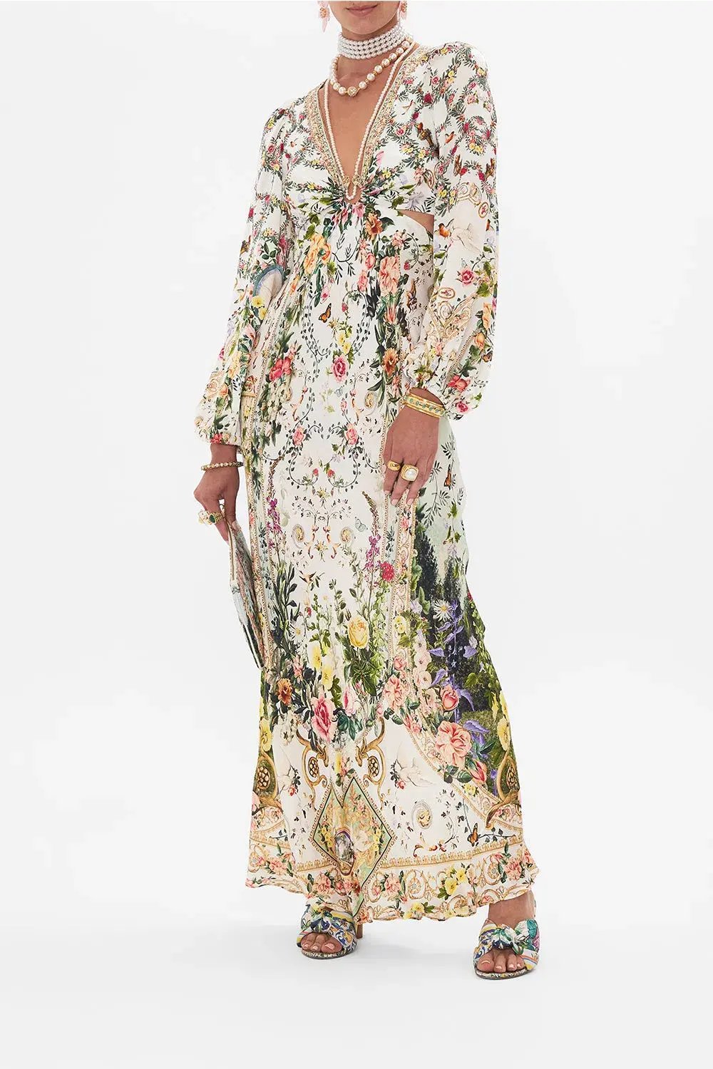 Camilla Renaissance Romance U-Ring Cut Out Dress Size 8 and Small Canvas Clutch photo 5