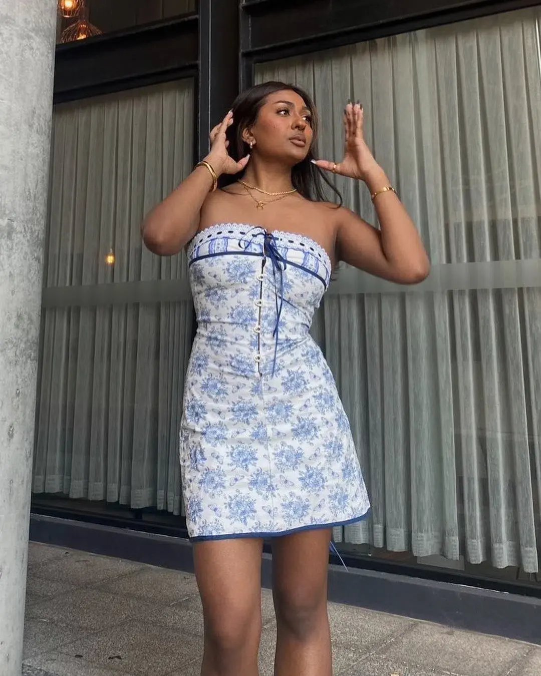 With Jean  Sabrin Dress in Toile Papillon White Size S / AU 8 photo 2