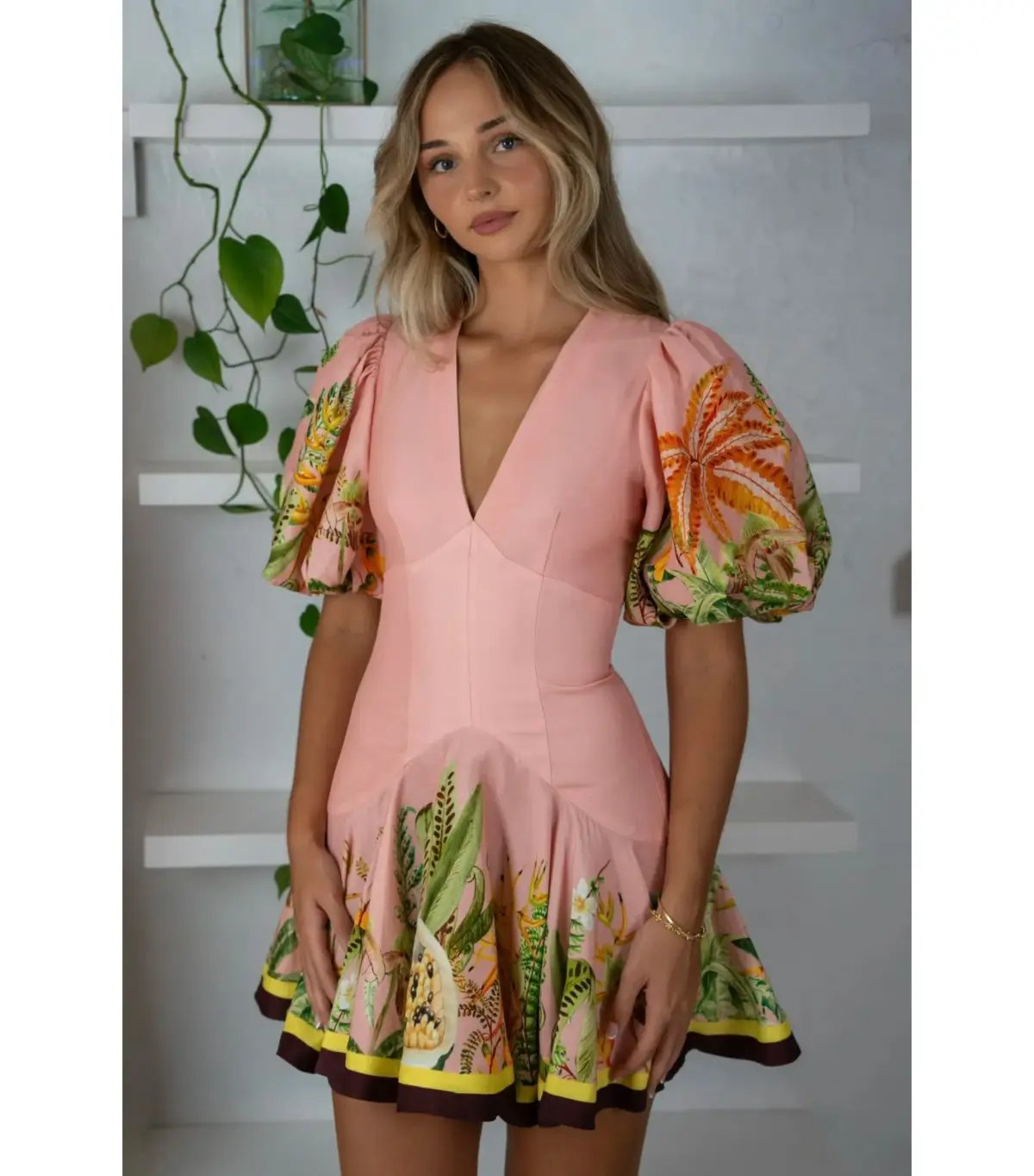 Alemais Papaya Mini Dress Pink Size AU 16 photo 3