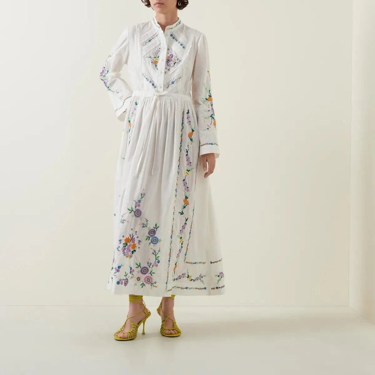 Alemais Willa Embroidered Shirt Dress White Floral Size AU 10 photo 9
