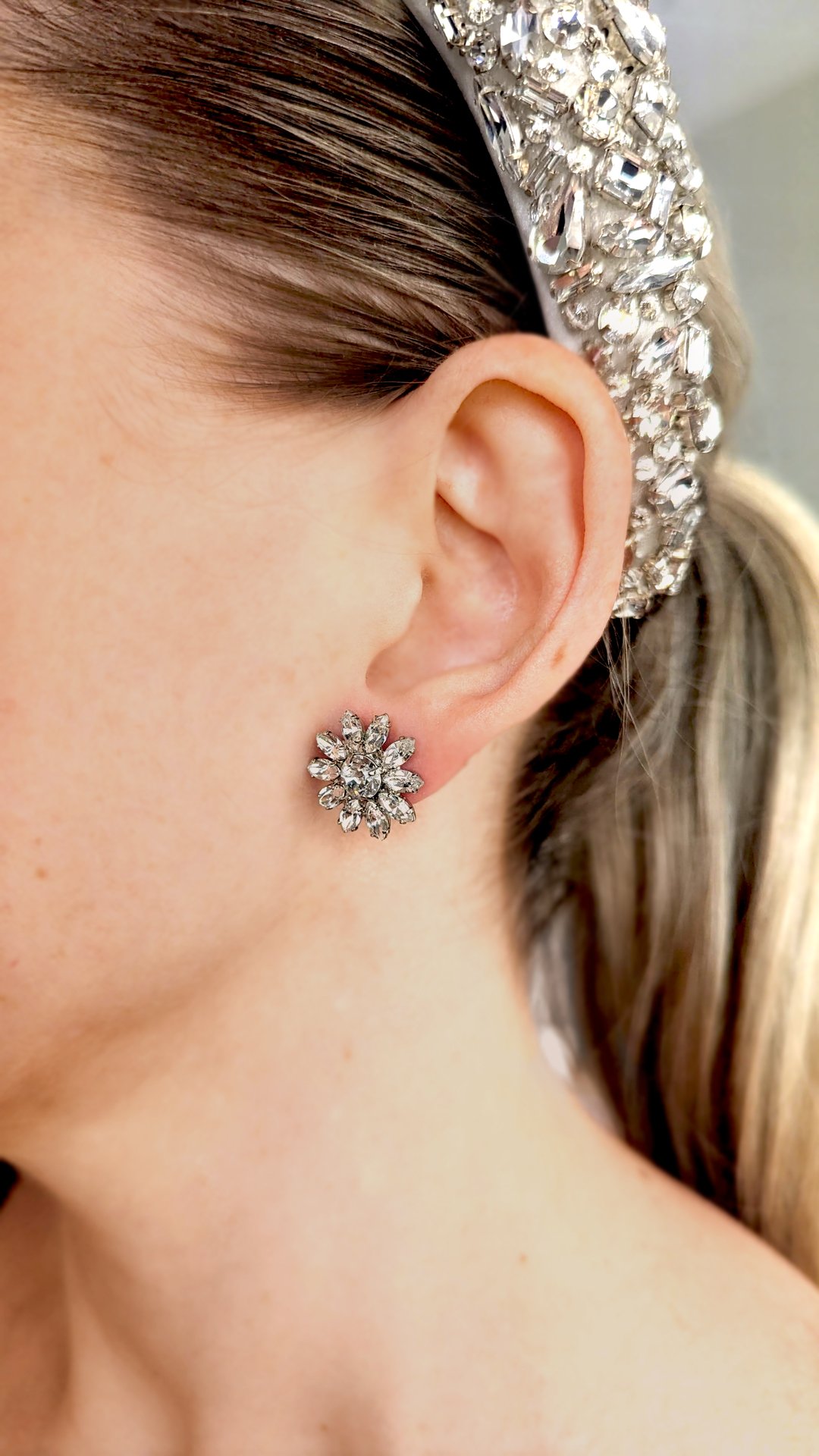 Jennifer Behr Perpetua Silver Plated Swarovski Crystal Earrings photo 2
