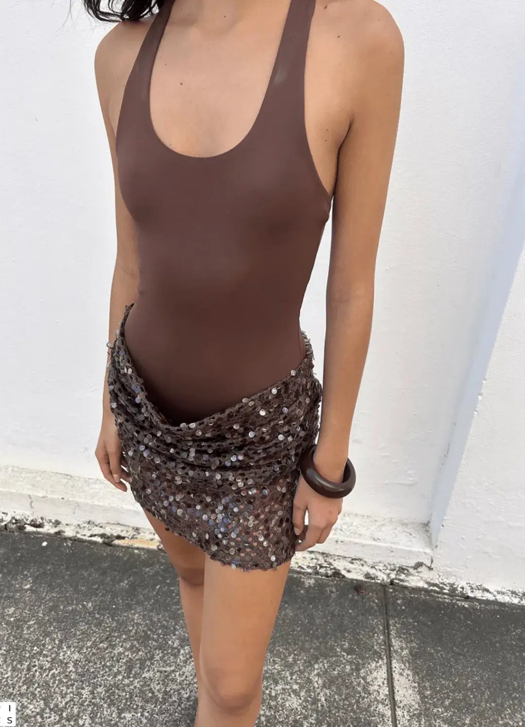 Benni Ariel Mini Dress in Cocoa Brown Size 8 photo 2