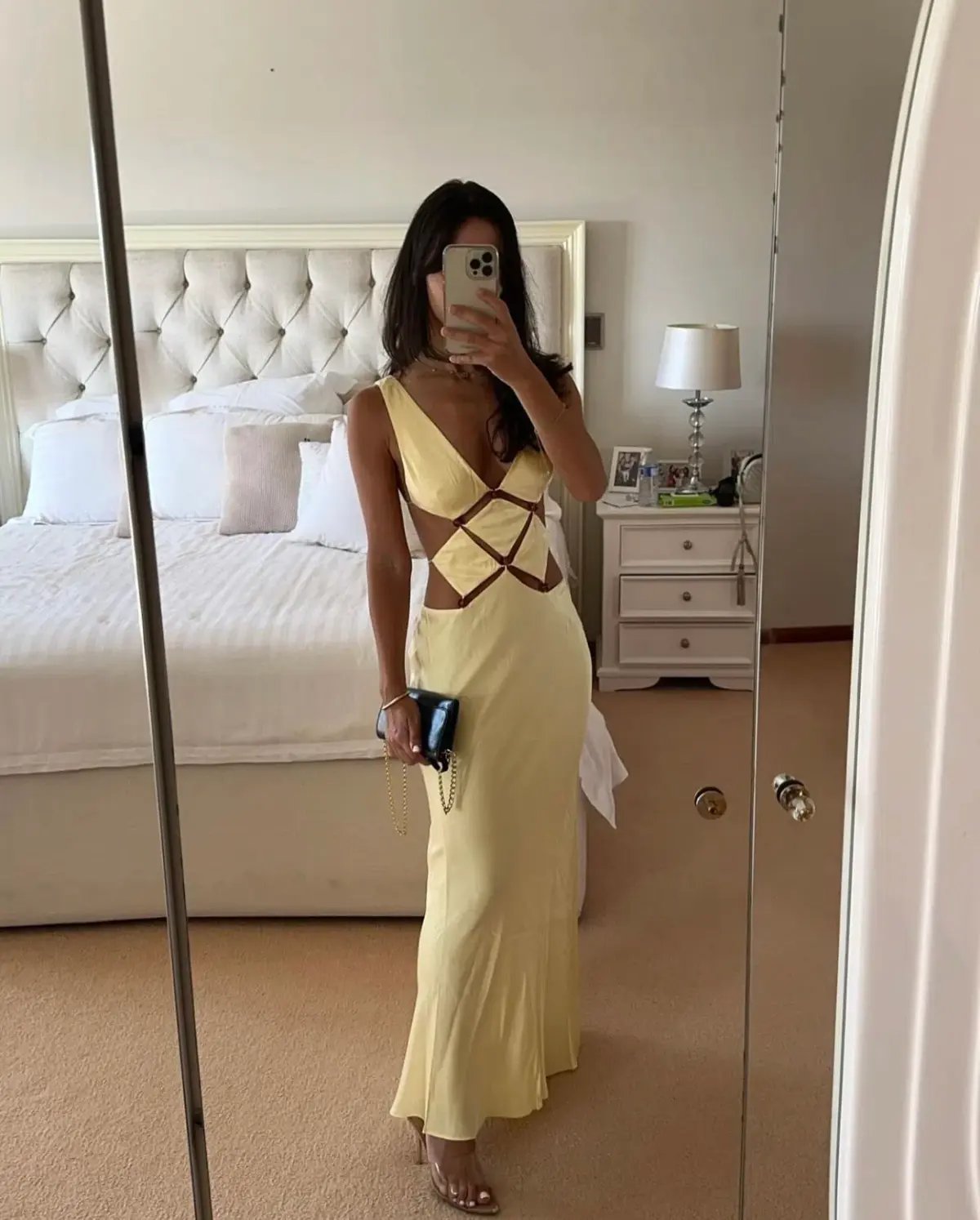 Bec & Bridge Agathe Diamond Dress Butter Yellow Size 8 photo 4