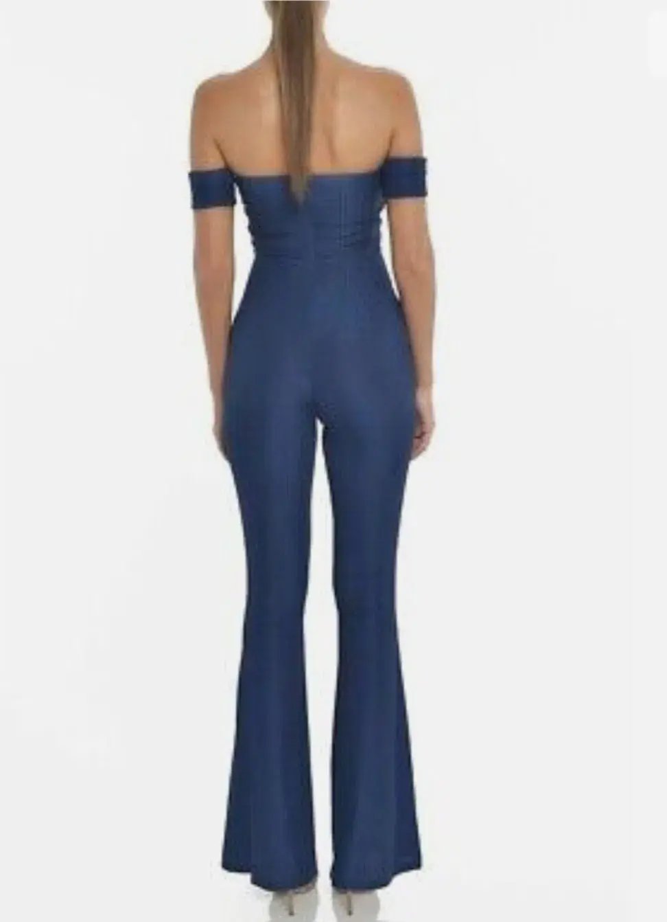 MISHA Malika Off Shoulder Jumpsuit Navy Size 8/S photo 2
