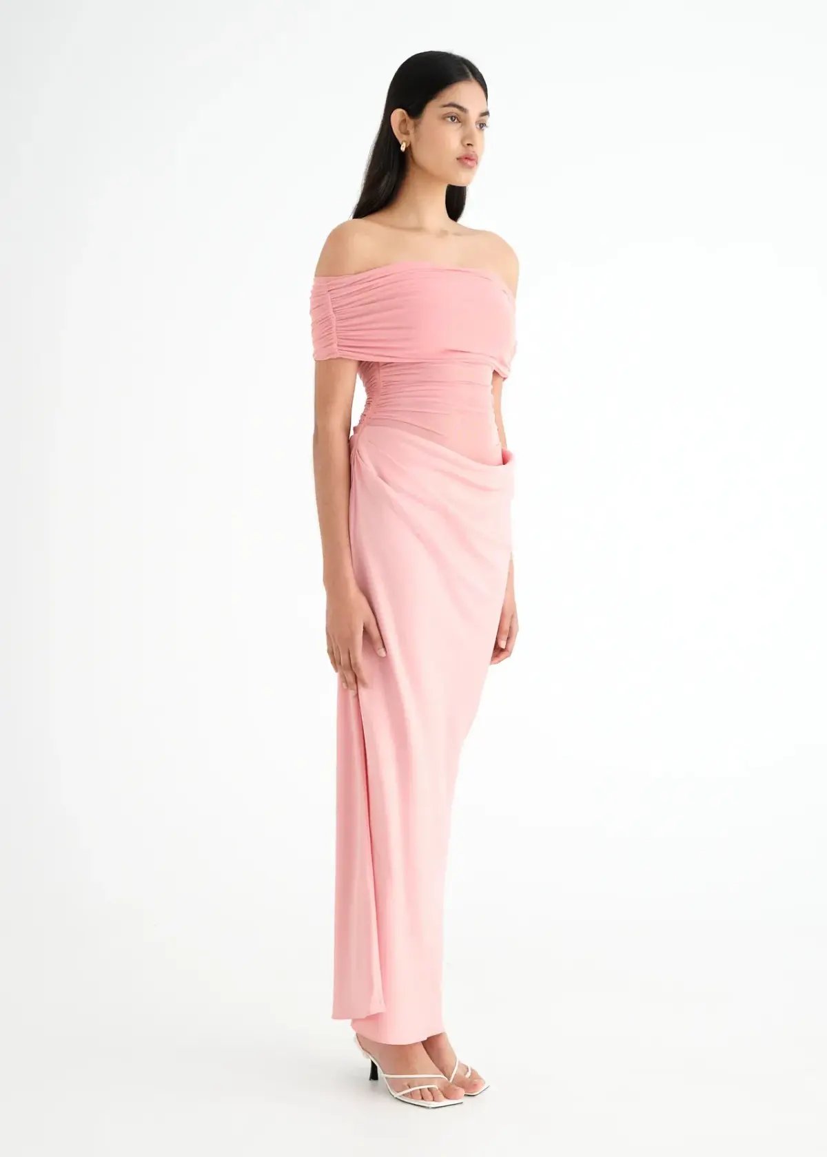 Benni Nico Off Shoulder Maxi Dress Candy Floss Pink Size AU 6 photo 2