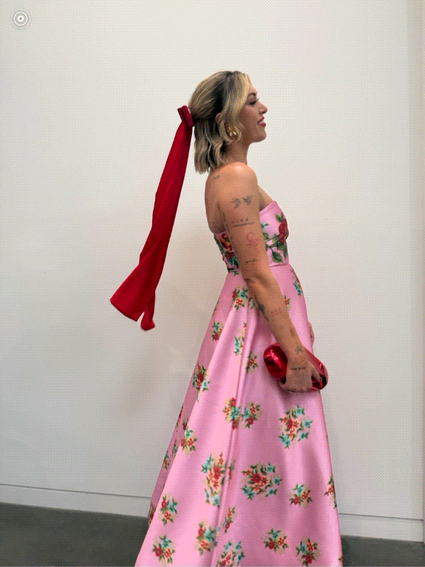 Aston Studio S Audrey Dress In Salmon Bouquet photo 4
