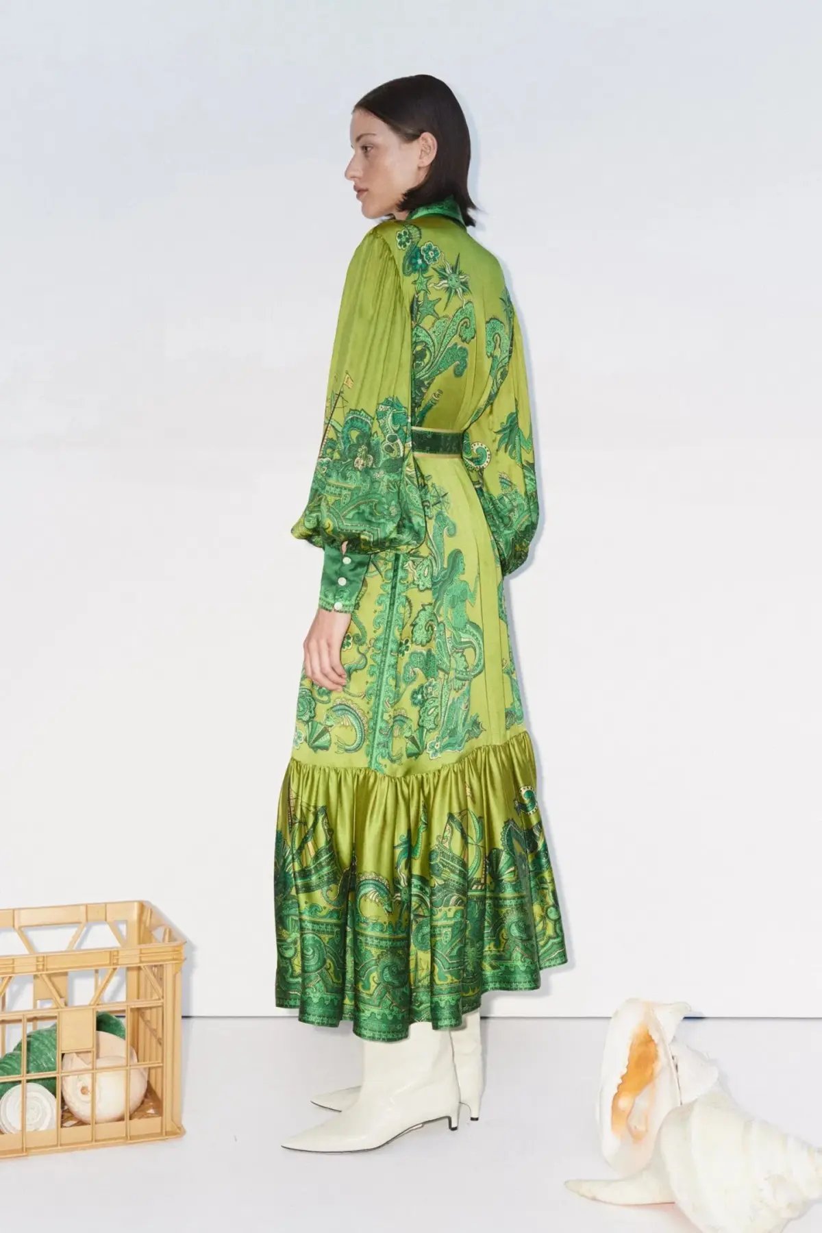 Alemais Solaris Shirtdress Green Size 10 photo 2