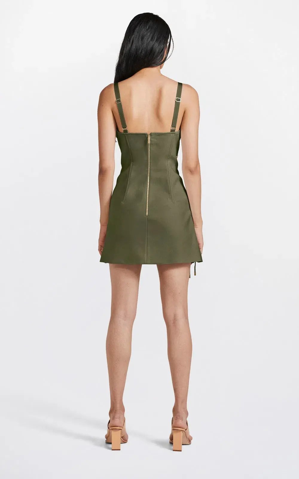 Dion Lee Laced Bonded Mini Dress Green Size 8 photo 2