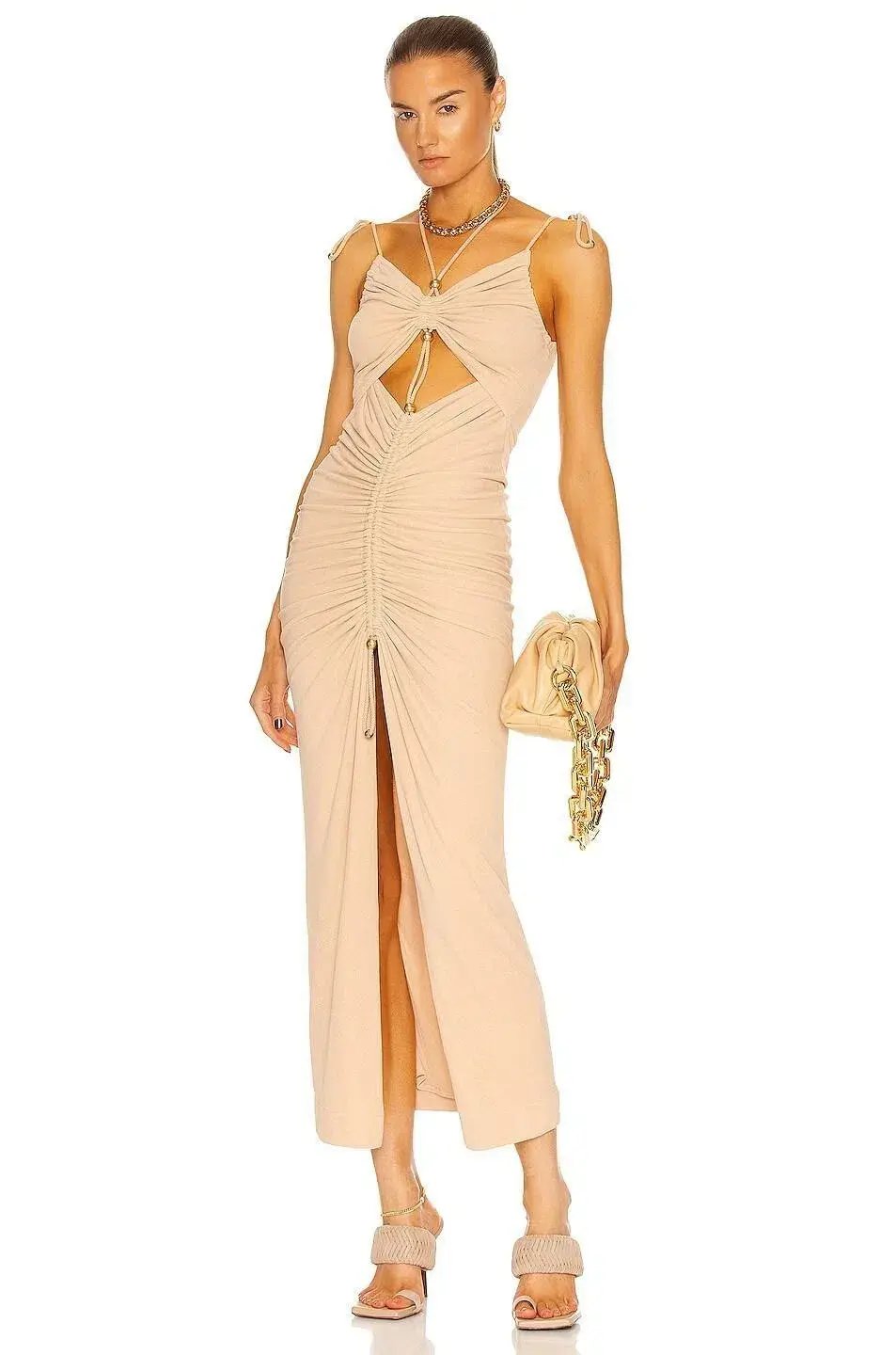 Dion Lee Gathered Butterfly Dress Nude Size 6 photo 4
