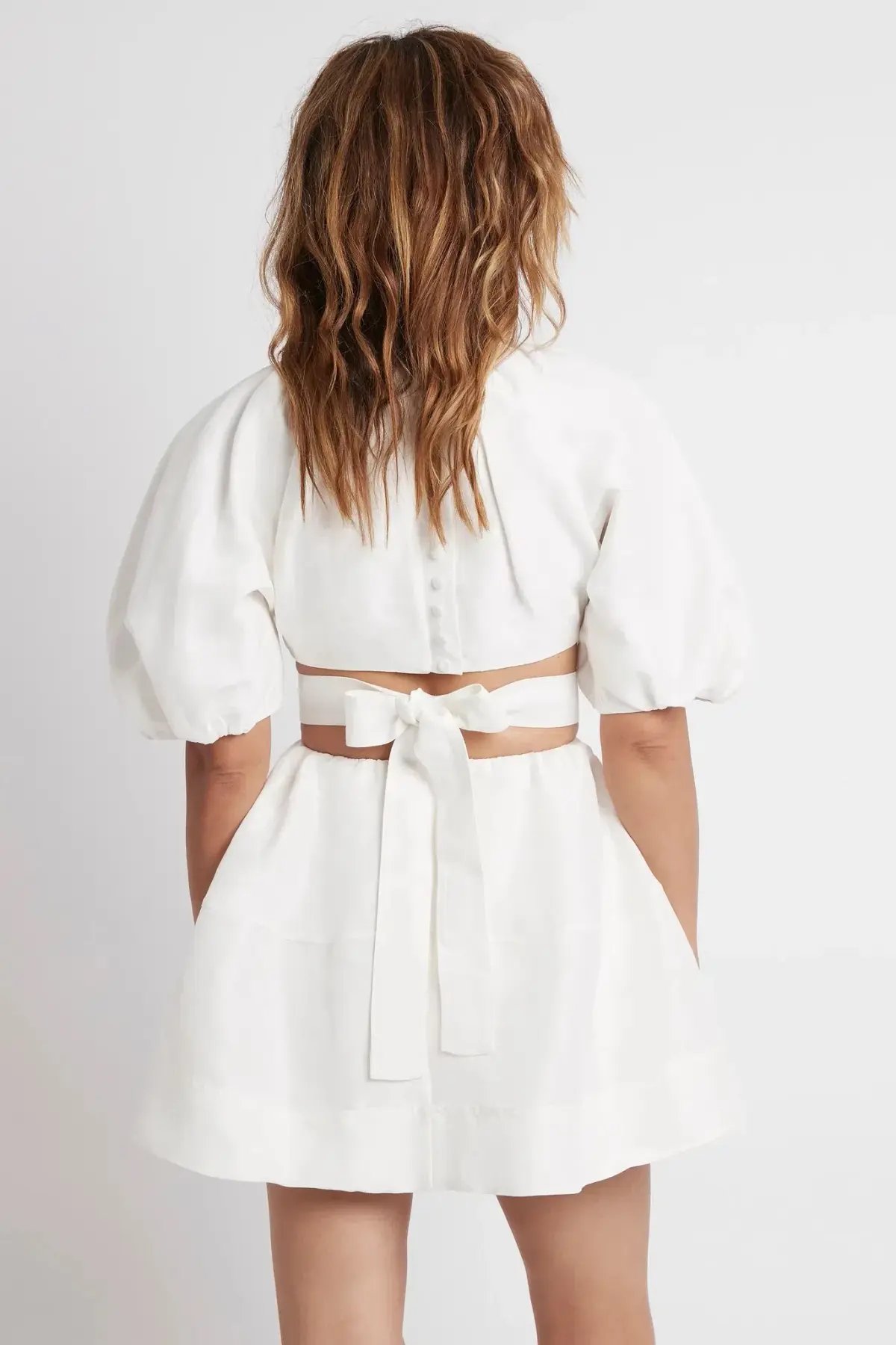 Aje Mimosa Cut Out Mini Dress White Size AU 8 photo 2