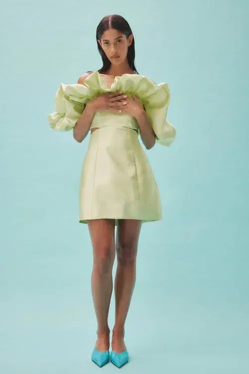 Alemais Suzi Off Shoulder Dress Charteuse Size 6 photo 5