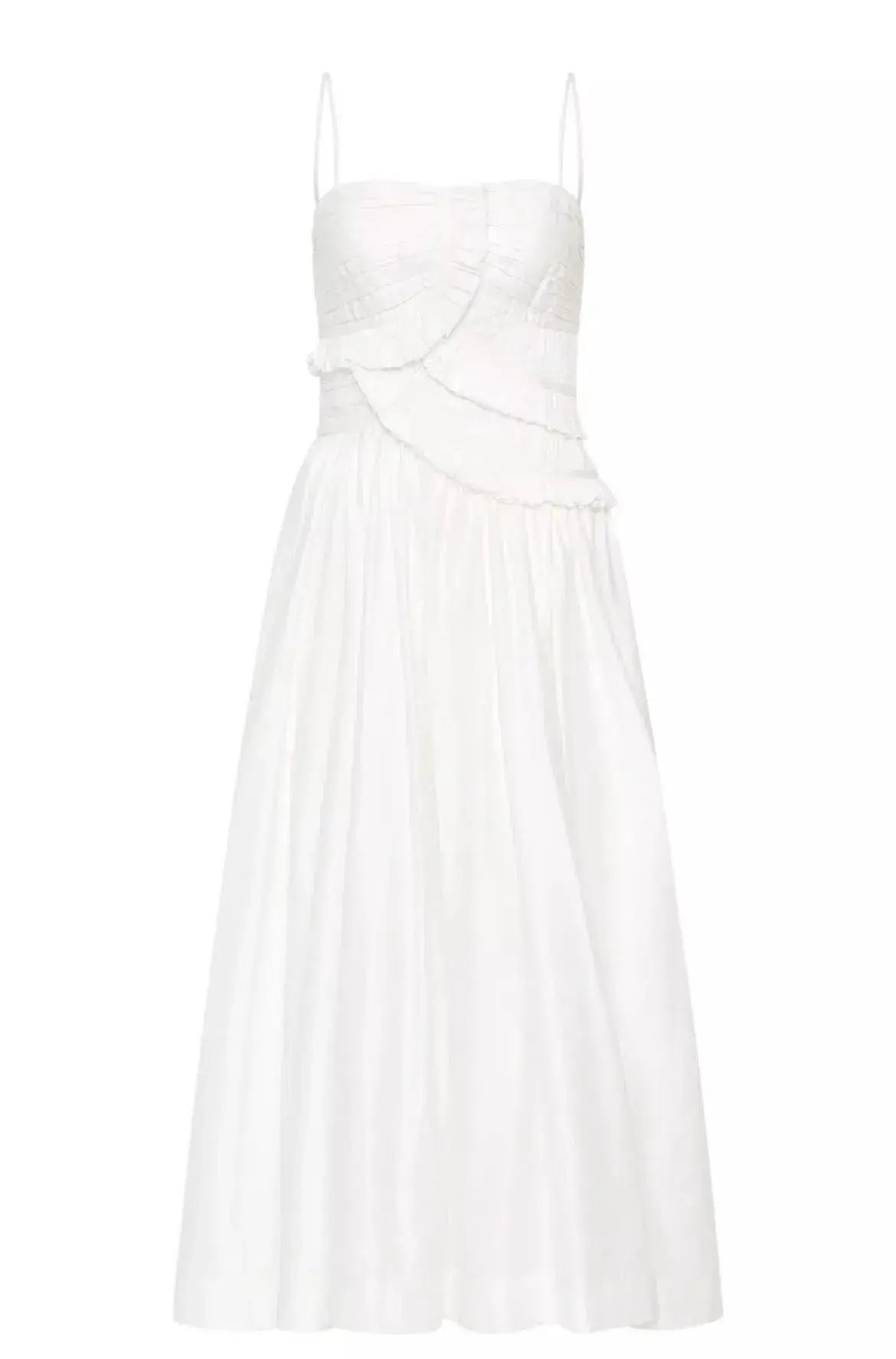 Aje Synergy Frill Midi Dress Ivory Size 12 photo 5
