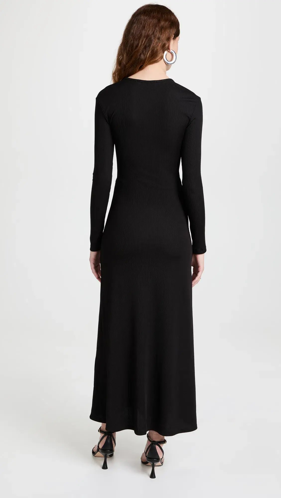 Christopher Esber Split Quarts Ruched Long Sleeve Dress Black Size 8 photo 3