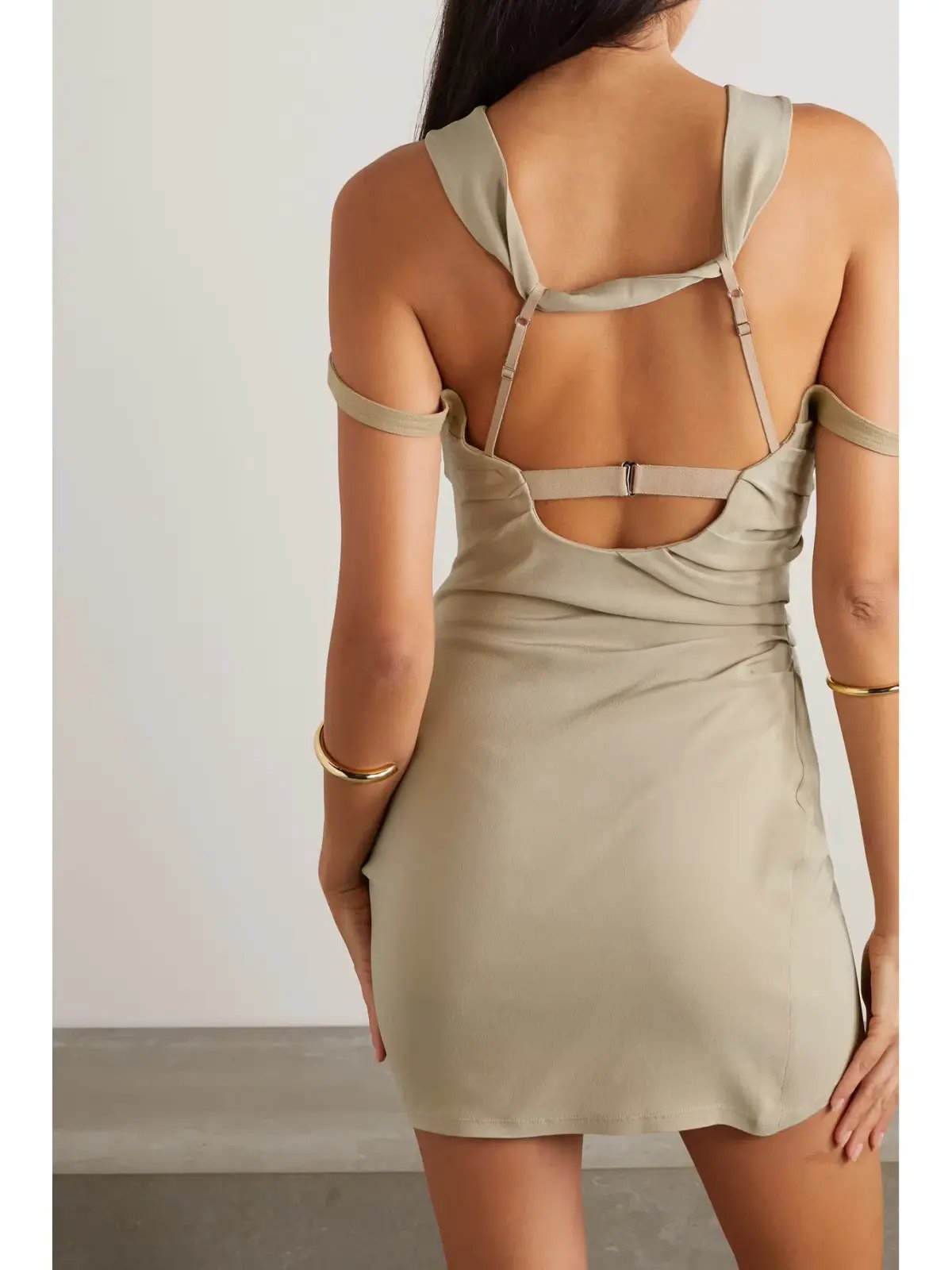 Jacquemus Soffio Crepe Mini Dress Beige Size 34 / AU 6 photo 2