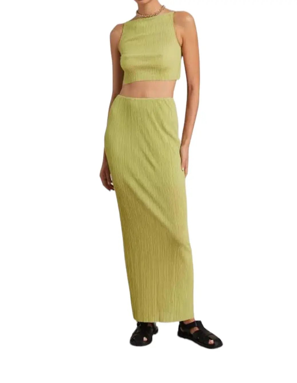 Bec & Bridge Plisse Top Size 6 And Skirt Size 8  Set Green photo 2