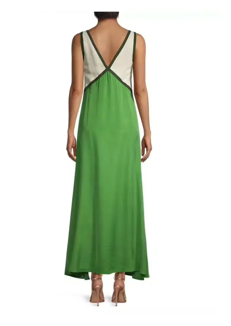 Sancia Naomi Colorblocked Maxi Dress Green Size AU 8 photo 3