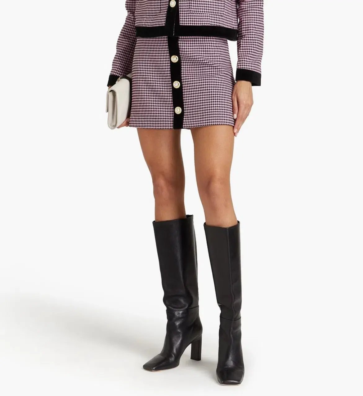 Rebecca Vallance Basinger Tweed Mini Skirt Print UK/AU 12 photo 2