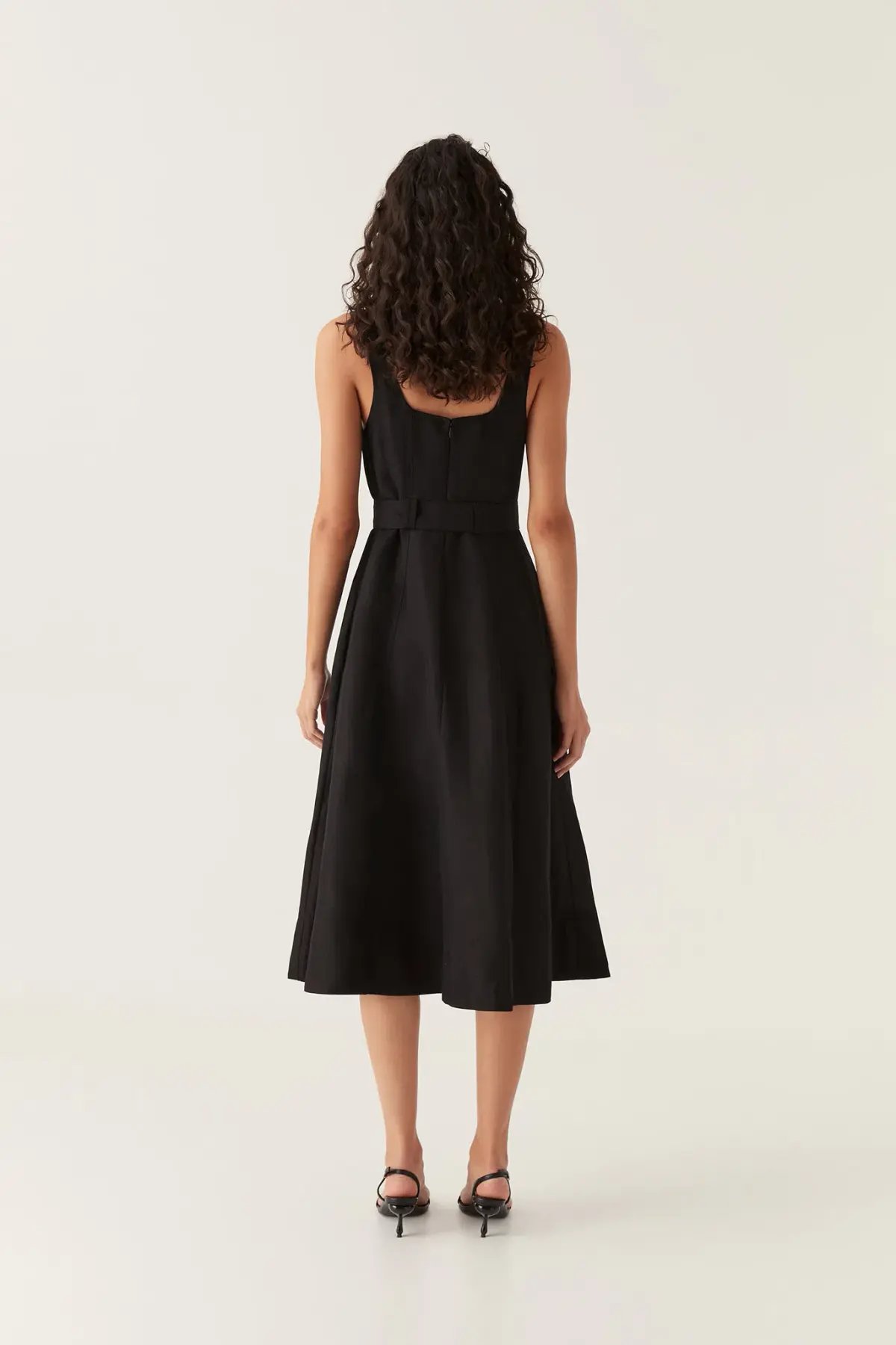 Aje Clay Belted Midi Dress Black Size 8 photo 2
