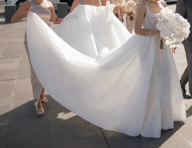 Pallas Couture Wedding Dress White Size 6 photo 2