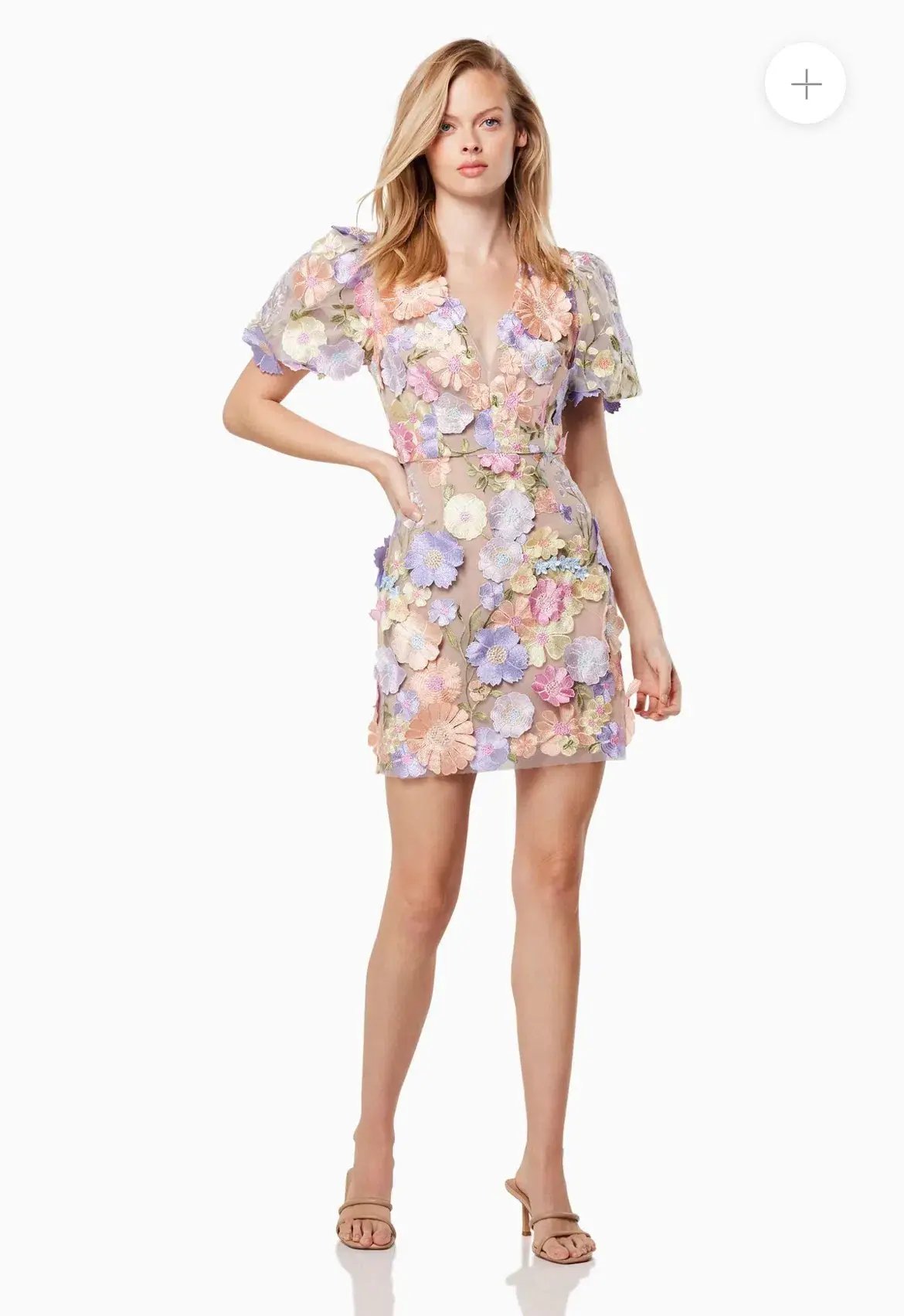 Elliatt Anthea 3D Lace Mini Dress Purple Size 8 photo 6