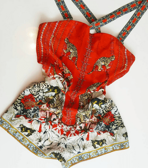 Camilla - HANGZHOU HOLLYWOOD SHIFT HALTER RED PLAYSUIT SIZE 6 photo 3