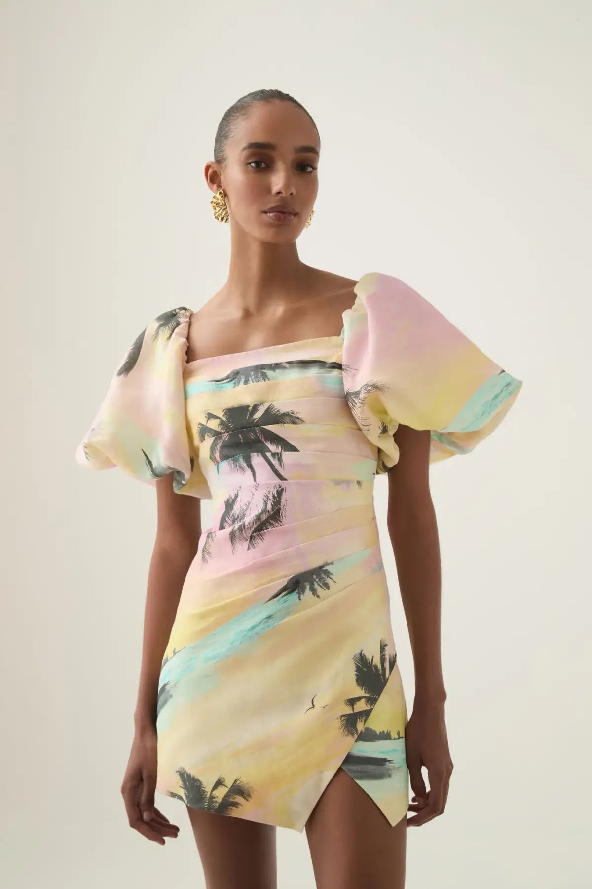 Aje Paradise Wrap Front Mini Dress Sunset Sky Size 14 photo 2