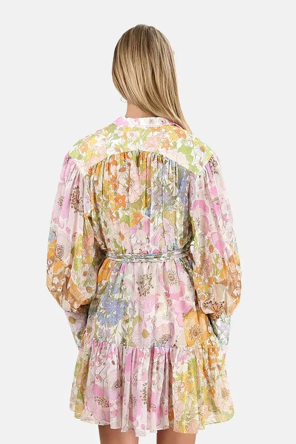 Zimmermann Super Eight Lantern Mini Dress Floral Size 1 / Au 10 photo 3