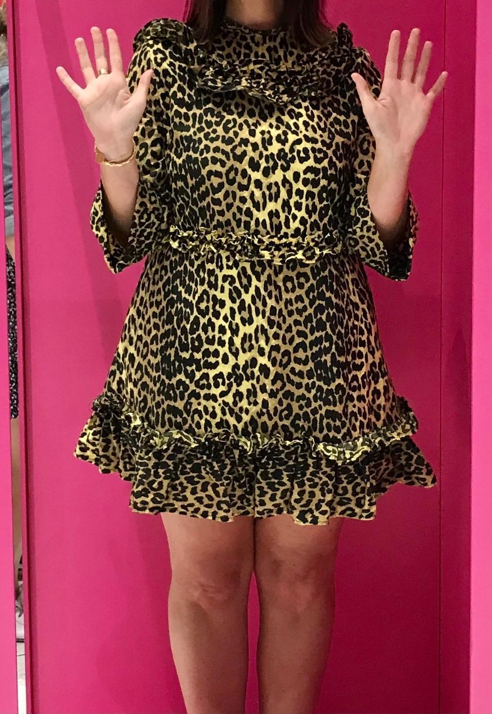 Ganni Bijou Ruffle Mini Dress in Minion Yellow photo 4