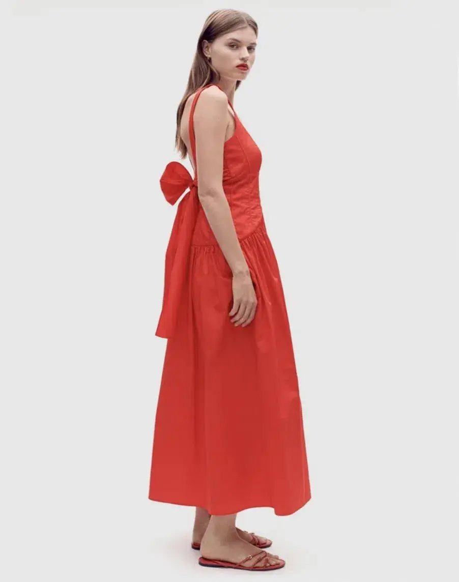 Oroton Poppy Tie Back Sundress Red Size 8 photo 2