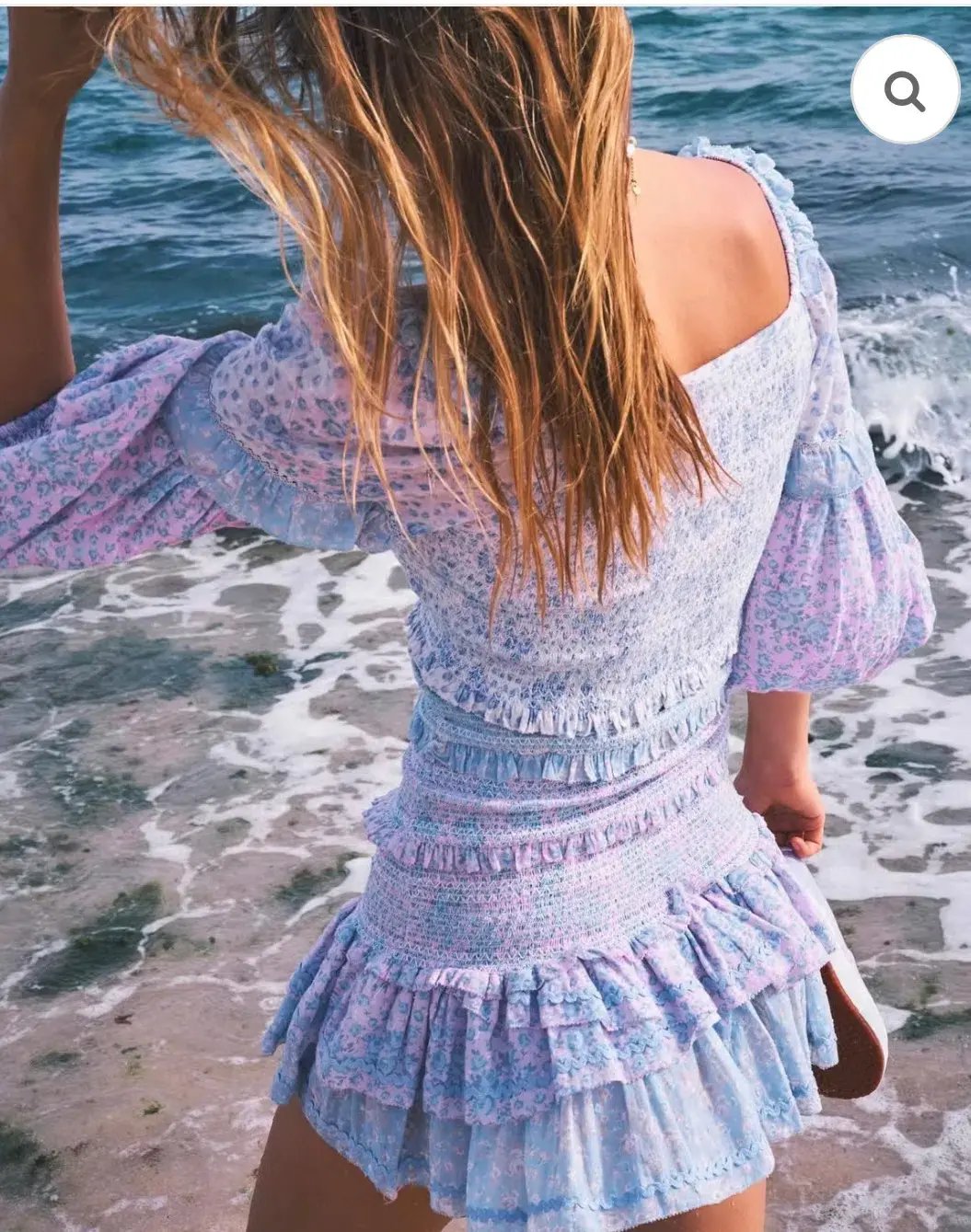 LoveShackFancy Ensley Mini Dress Blue photo 2