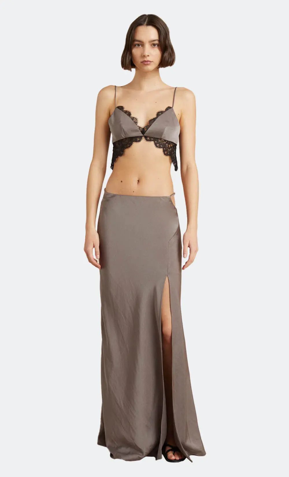 Bec & Bridge Camille Top & Maxi Skirt Set Pewter Size 6 photo 3