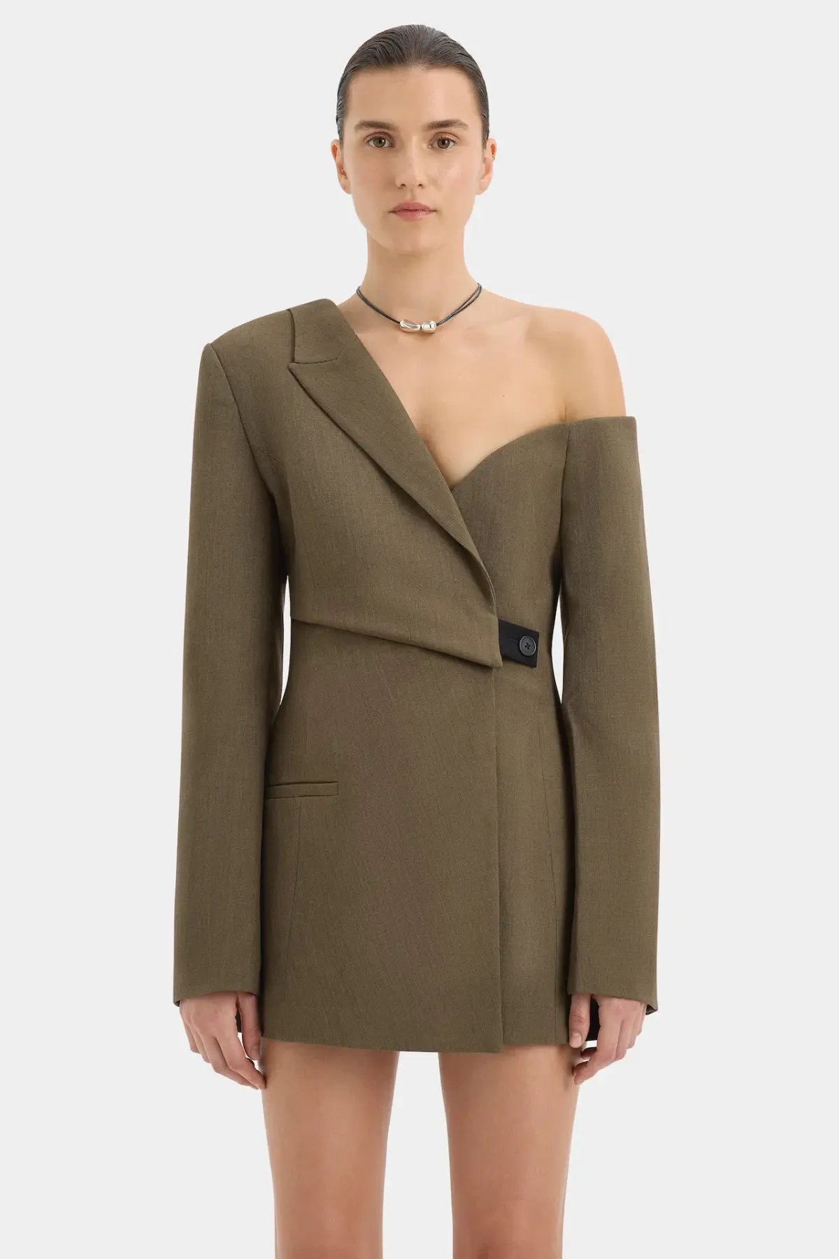 Sir the Label Sartoria Mini Dress in Chocolate Marle Size 8 photo 2