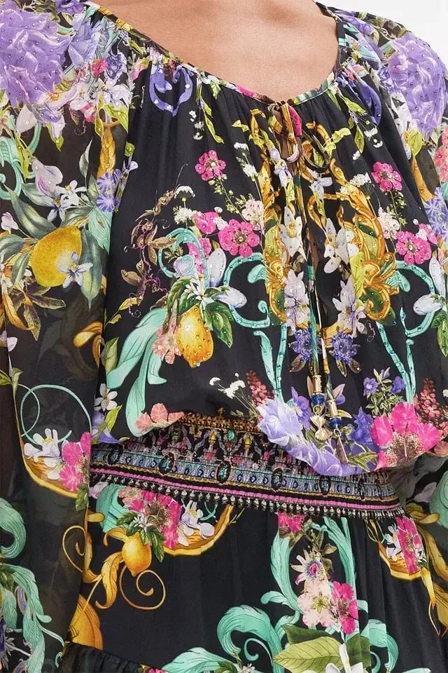 Camilla Meet Me In Marchesa Double Ruffle Dress Long Sleeves Size S/Au 10 photo 2