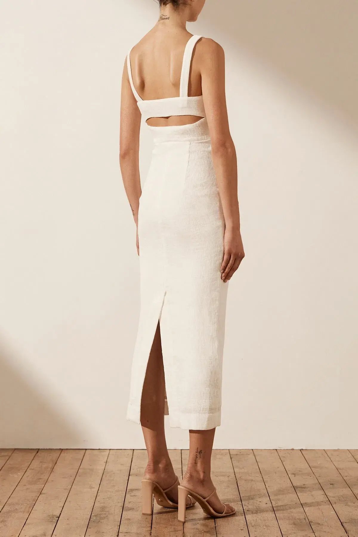 Shona Joy Simone Cut Out Dress In White Size 10 photo 3