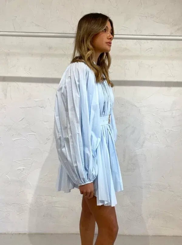 Acler Margot Mini Dress in Powder Blue Size 8 photo 3