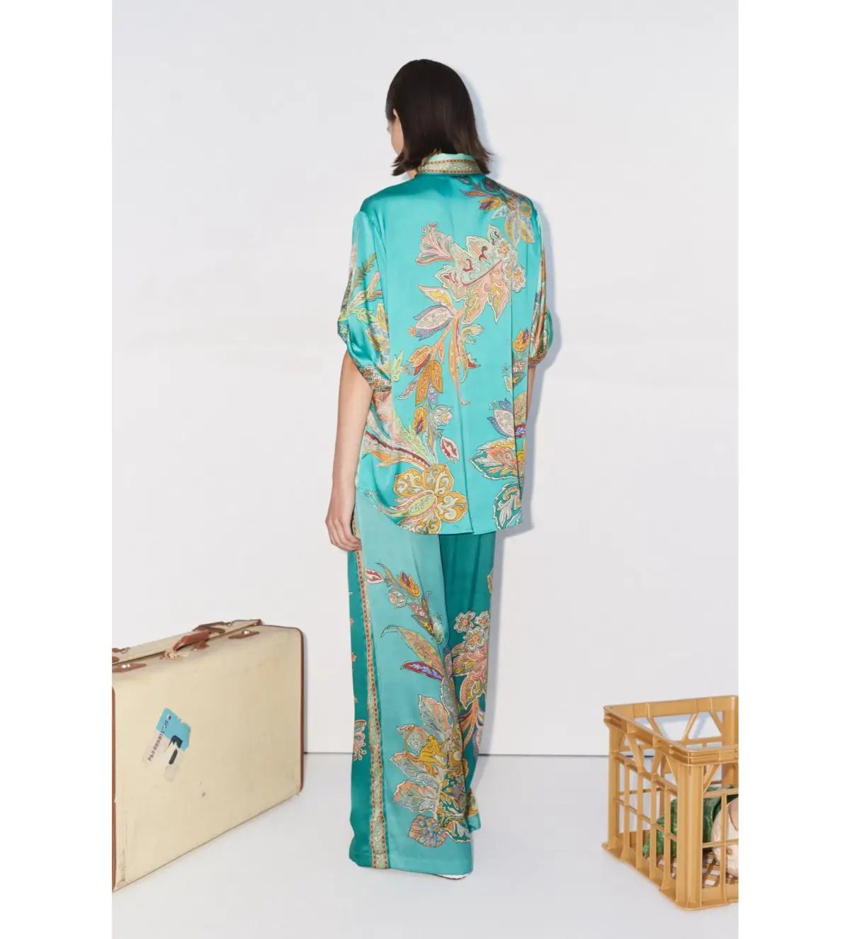 Alemais Franca Silk Shirt and Pant Set Print Size AU 16 photo 3