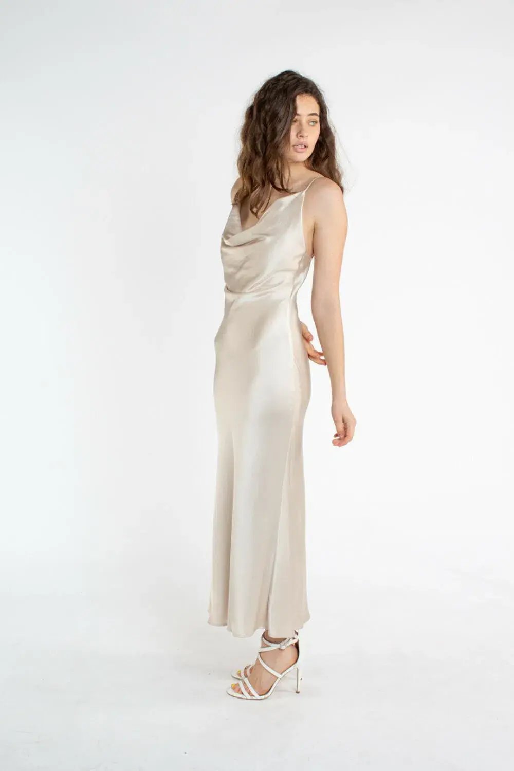 Bec & Bridge The Dreamer Cowl Dress Sand Size 12 photo 2