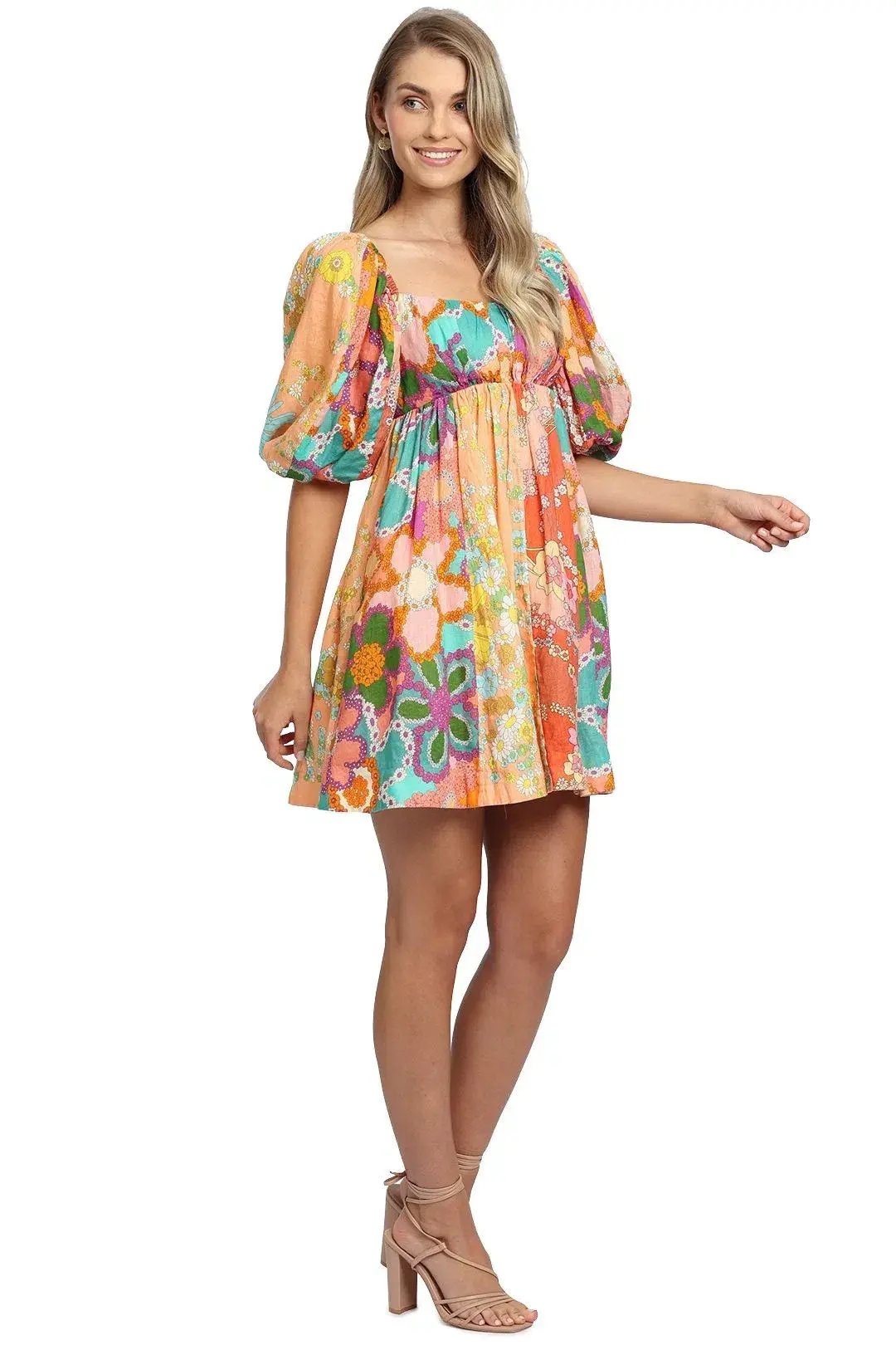 Zimmermann Lola Panelled Mini Dress Print Size 8/S photo 2