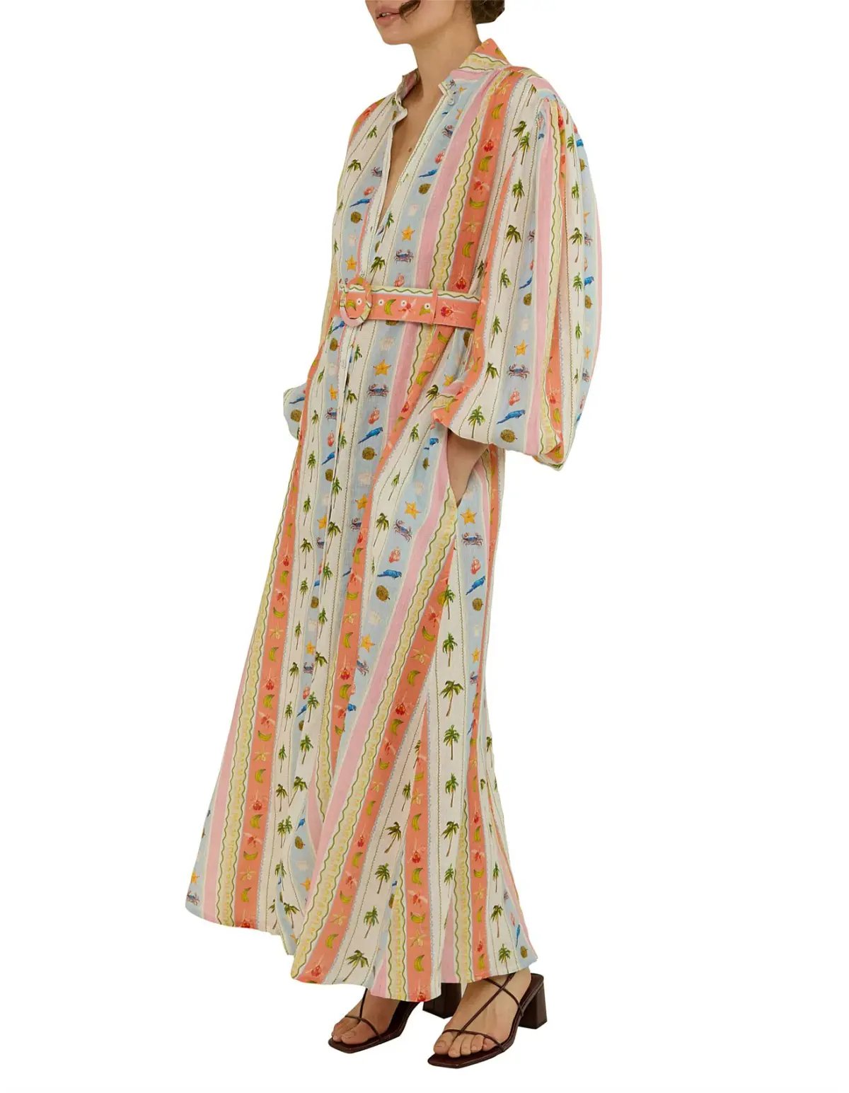 Palm Noosa Noddy Maxi Dress in Tropical Stripe Size 10 photo 2