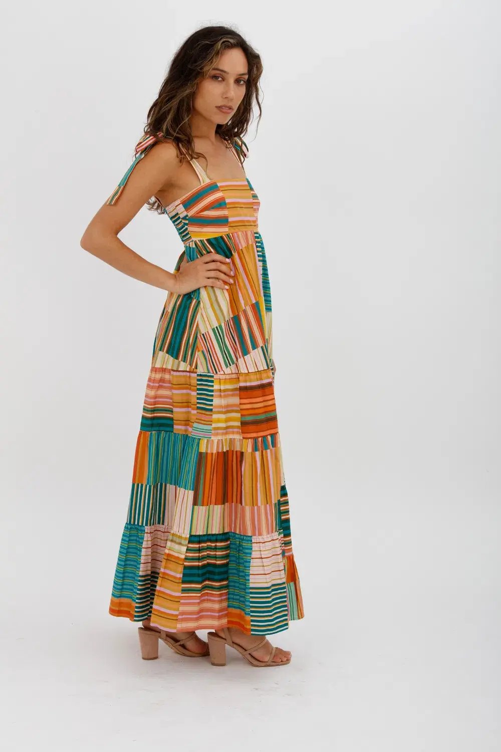 Alemais  Sloane Tiered Midi Dress Multi Size 10 photo 11