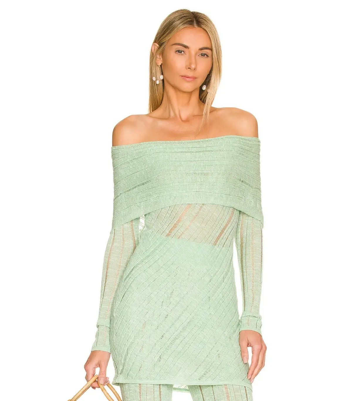 Cult Gaia Lotus Knit Top S / AU 8 and Laurel Knit Pant Size M / AU 10 Set in Aloe photo 2