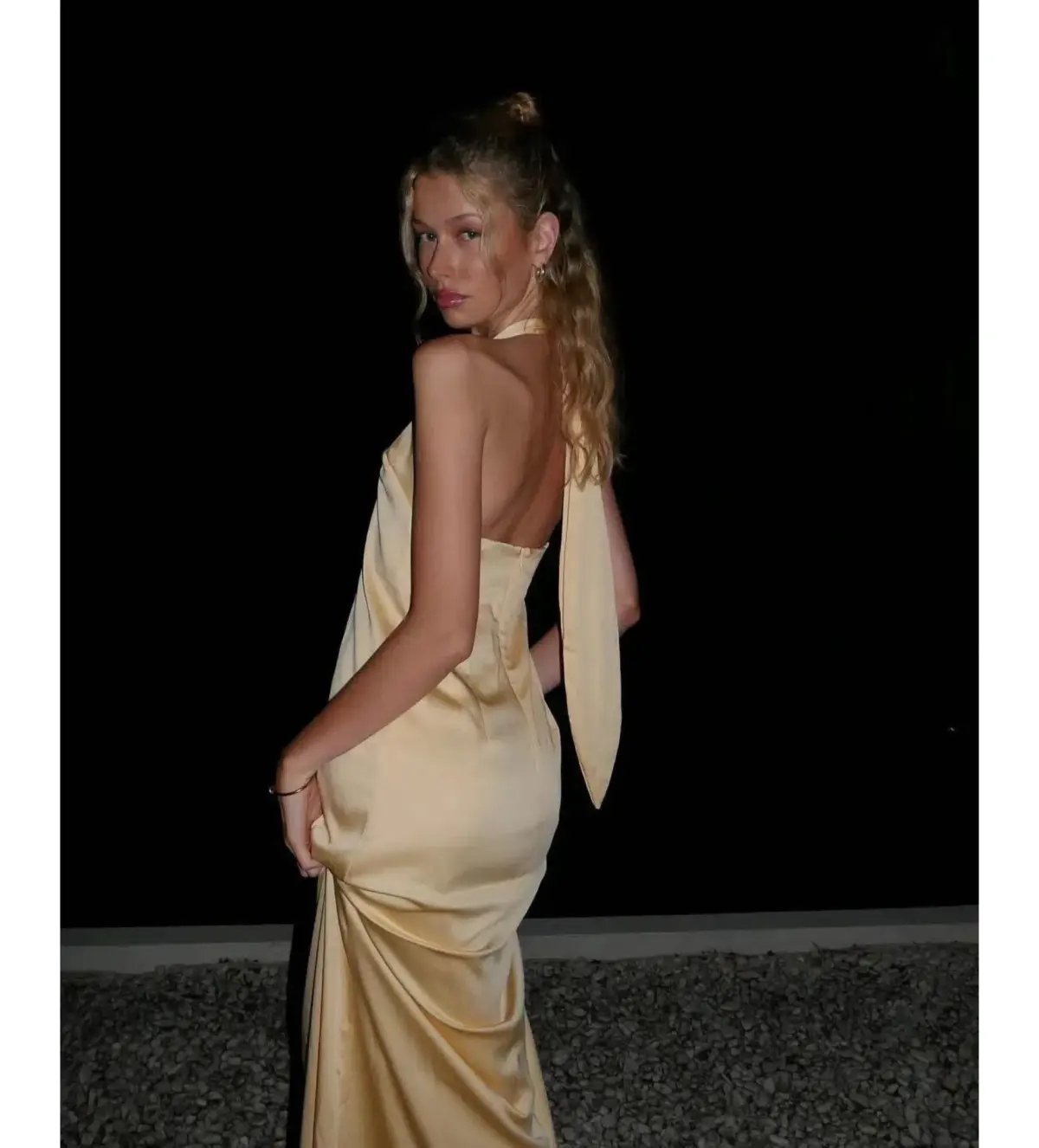Kookai Milan Maxi Dress Butter Popcorn Size AU 8 photo 6