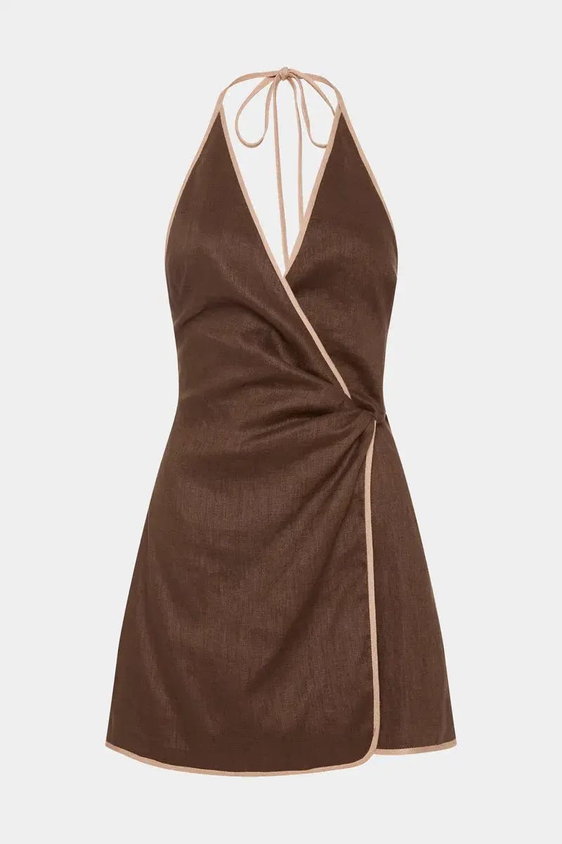 Sir the Label Affogato Twist Mini Dress Chocolate Size 1/Au 8 photo 6