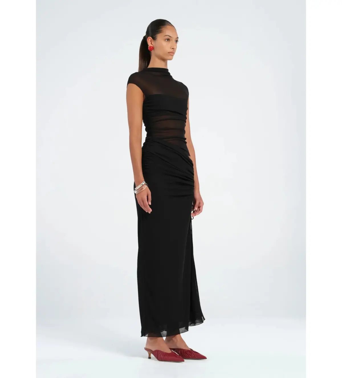Benni Milo Mesh Maxi Dress in Black Size AU 6 photo 2