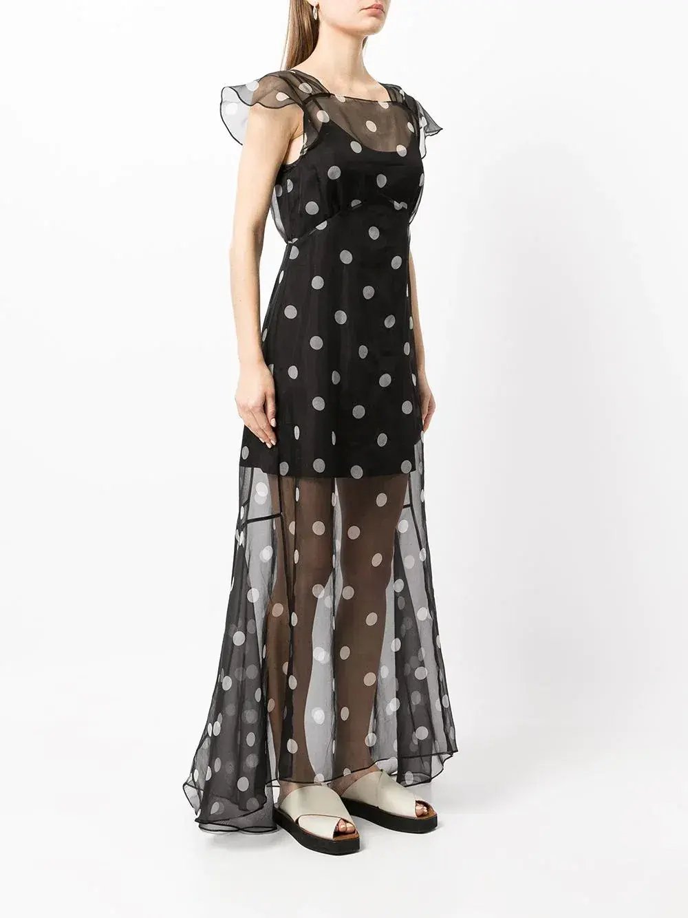 Sir the Label Margot Low Back Gown Black Polka Dot Print Size 1 /AU 8 photo 2
