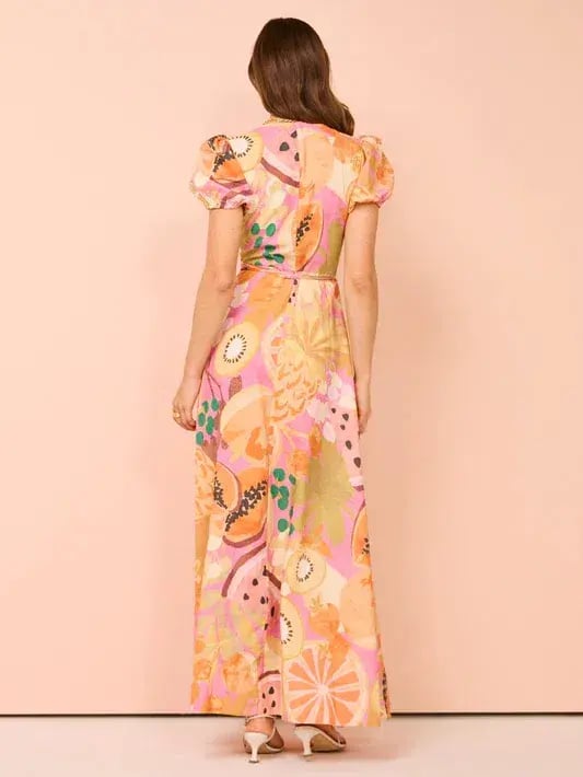 By Nicola Havana Wrap Maxi Dress Fruit Punch Print Size 14 photo 3
